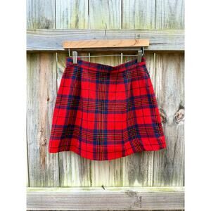 Pendleton Red and Blue Plaid Maxi Skirt